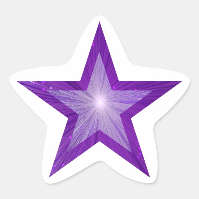 Purple Star star-shape sticker white (Front)