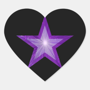 Purple Star sticker heart black