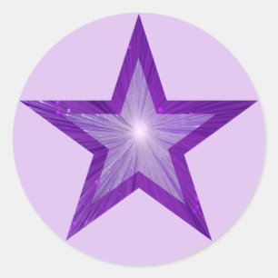 Purple Star sticker round pale purple