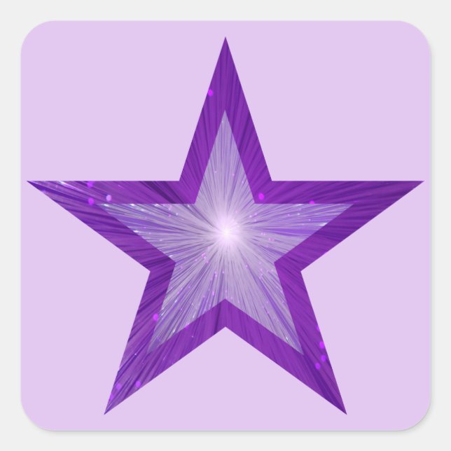 Purple Star sticker square pale purple (Front)