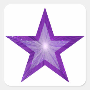Purple Star sticker square white