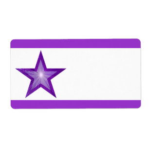 Purple Star stripe label large white plain