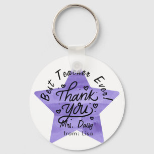Purple Star Teacher Thank You Gift Keychain