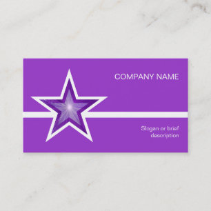 Purple Star white line business card purple