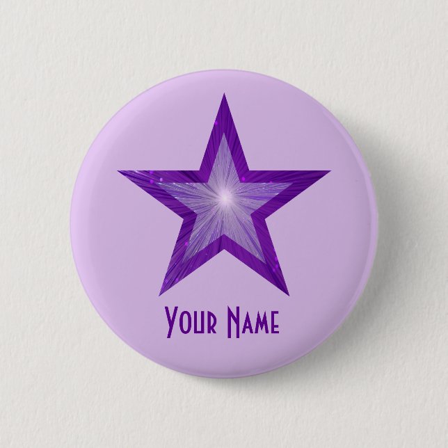 Purple Star 'Your Name' button pale purple (Front)