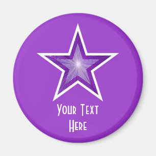 Purple Star 'Your Text' fridge magnet purple