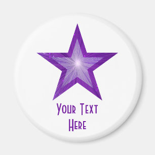 Purple Star 'Your Text' fridge magnet white