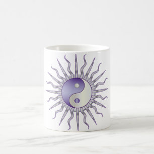 Purple Starburst Yin Yang Coffee Mug