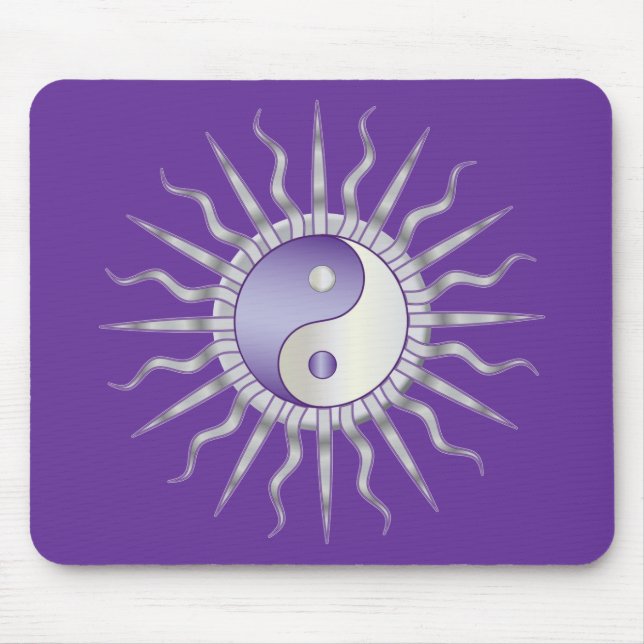 Purple Starburst Yin Yang Mouse Mat (Front)