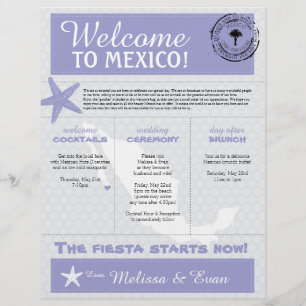 Purple Starfish Cabo Mexico Welcome Letter