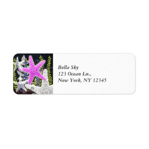 Purple starfish flora and fauna foliage nautilus