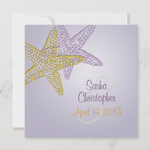 Purple starfish invitations/DIY any occasion Invitation