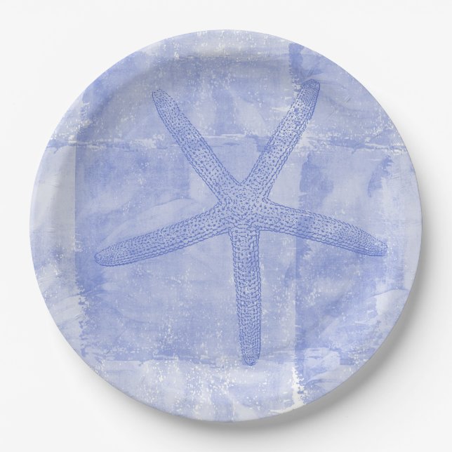 Purple Starfish Paper Plate (Front)