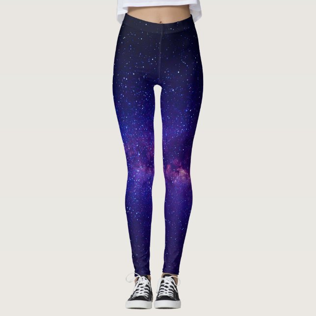 Purple Starry Night Galay Leggings (Front)