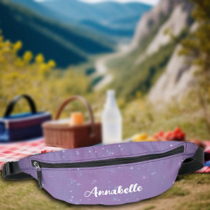 Purple Starry Night Sky Sparkling Celestial Bum Bags