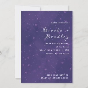 Purple Starry Night Wedding Invitation