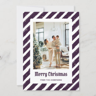 Purple Starry Photo Merry Christmas Card