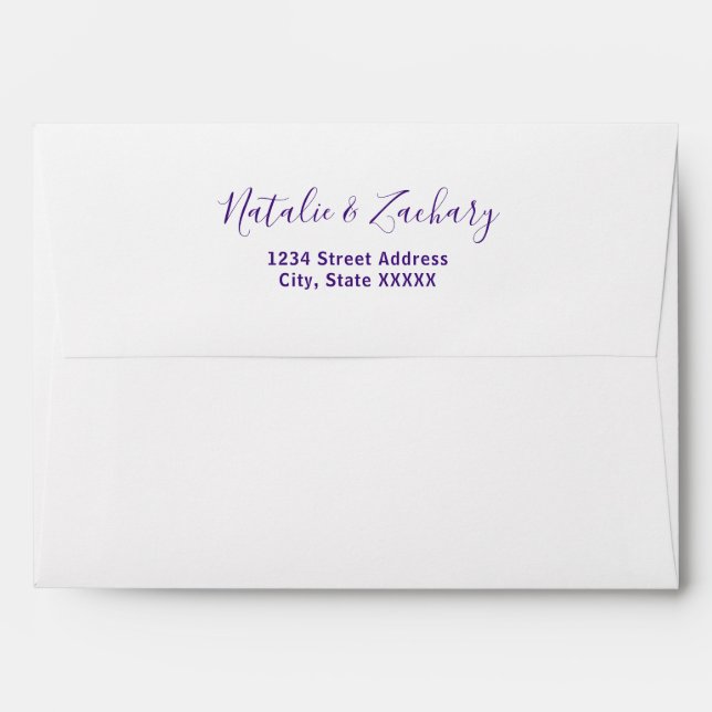 Purple Starry Sky 5x7 Wedding Invitation Envelope (Back (Top Flap))