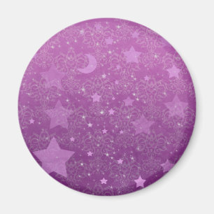 Purple Stars and Moons Magnet