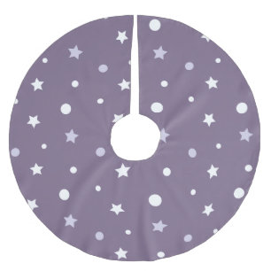 Purple Stars Brushed Polyester Tree Skirt