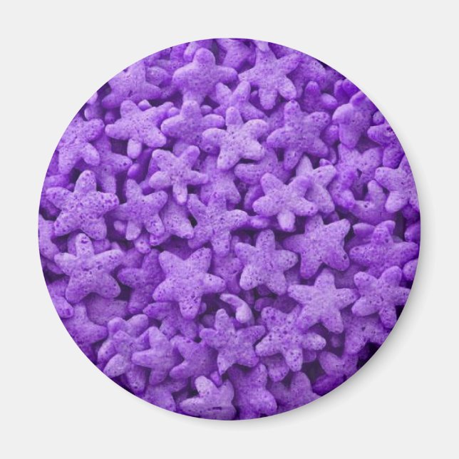 Purple Stars Cereal Breakfast Food Pattern Magnet (Front)