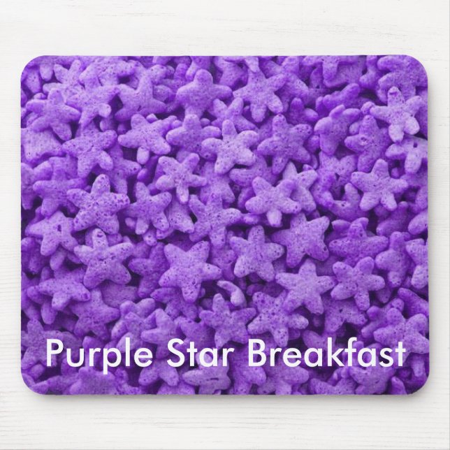 Purple Stars Cereal Breakfast Food Pattern Mouse Mat (Front)
