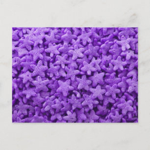 Purple Stars Cereal Breakfast Food Pattern Postcard