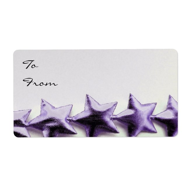 Purple Stars Christmas Gift Tag (Front)