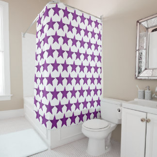 Purple Stars Design Shower Curtain