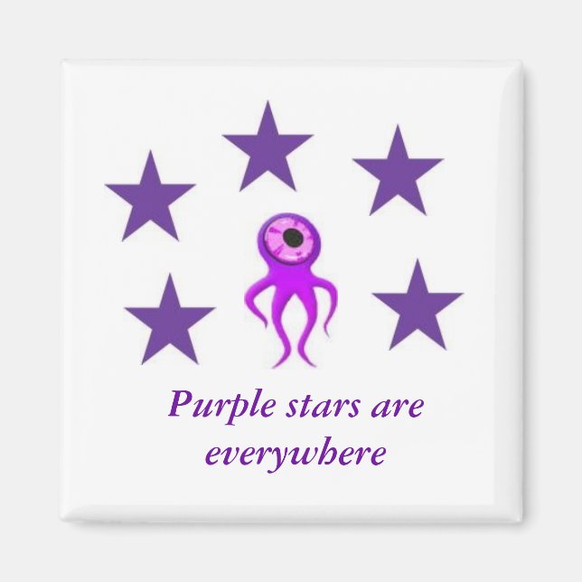 Purple Stars Everywhere Magnet (Front)