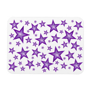 Purple Stars flexible magnet white