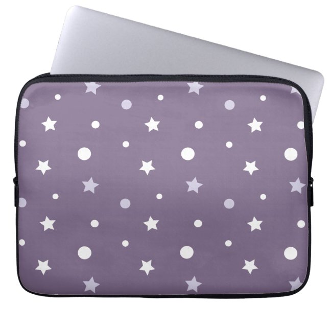 Purple Stars Laptop Sleeve (Front)
