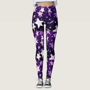 Purple Stars Leggings