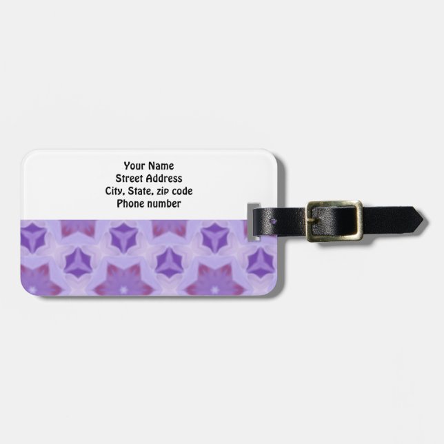 Purple Stars Luggage Tag (Front Horizontal)