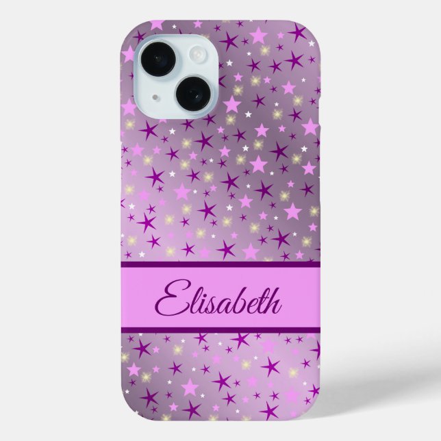 purple,stars,personalise + case, case, Case-Mate iPhone case (Back)