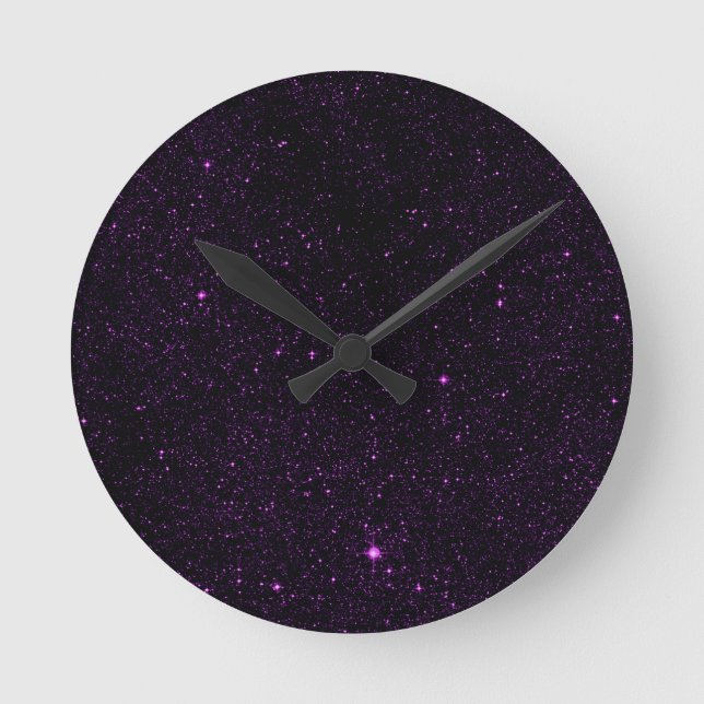 Purple Stars Round Clock (Front)