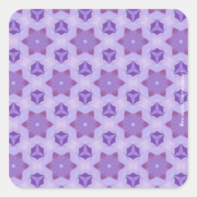 Purple Stars Square Sticker (Front)