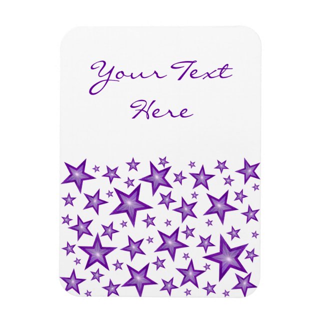 Purple Stars 'Text' flexible magnet vertical white (Vertical)