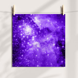 Purple Stars Tinted Celestial Photo Poster