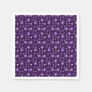 Purple Stars Violet Starry Night Baby Shower Napkin