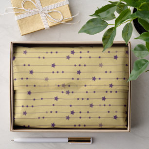 Purple Stars Yellow Pop Art Holiday Tissue Paper