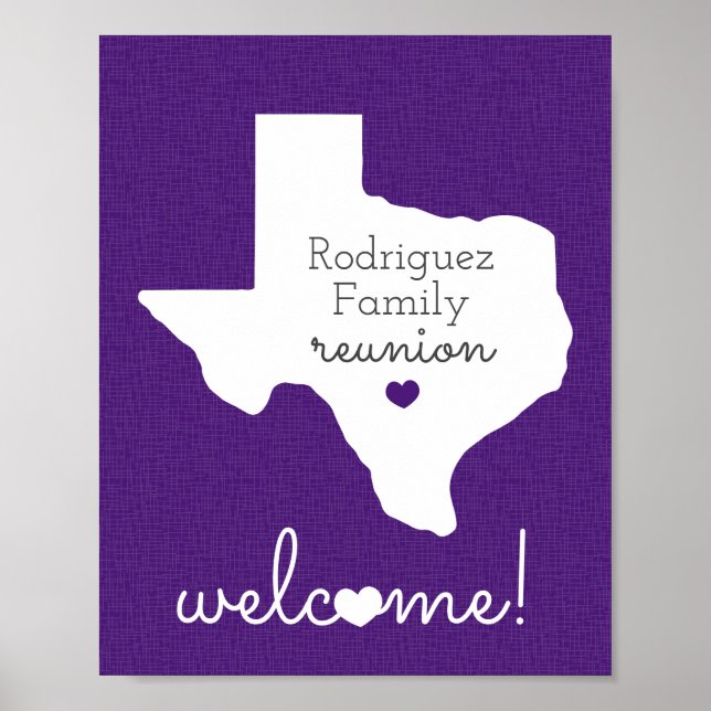 Purple State of Texas Family Reunion Poster (Front)