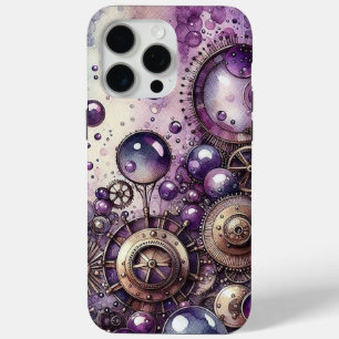 Purple Steampunk Abstract Wrap iPhone 15 Pro Max Case