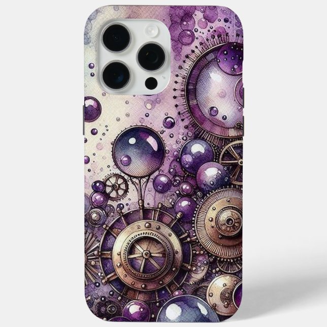 Purple Steampunk Abstract Wrap Case-Mate iPhone Case (Back)