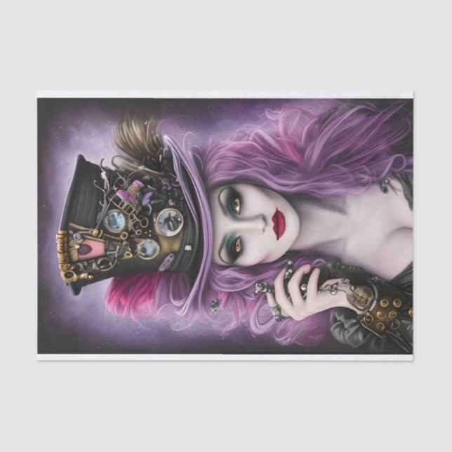 Purple Steampunk Beauty Tissue Paper (Front)