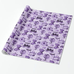 Purple Steampunk Pattern Wrapping Paper