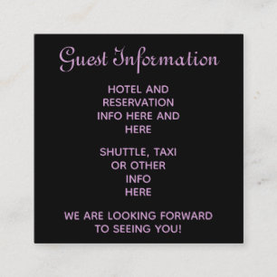 Purple steampunk wedding guests reservations info enclosure card