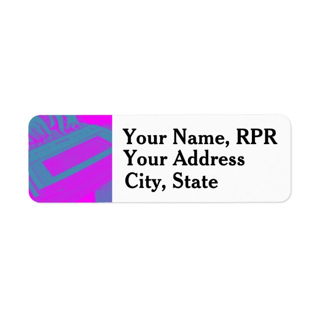 Purple Steno Machine Court Reporter Business Card (Front)