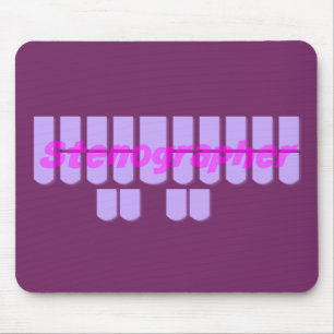 Purple Stenographer Steno Machine Keys Mouse Mat