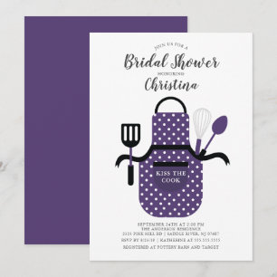 Purple Stock the Kitchen Bridal Shower Invitation